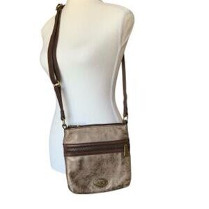 Fossil Tan and Brown Messenger Bag